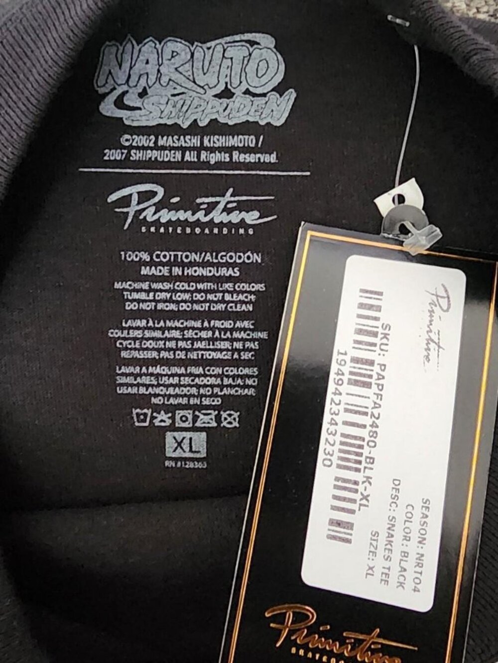 Primitive x Naruto black tee Size XL #naruto #skateboarding - Picture 3 of 5
